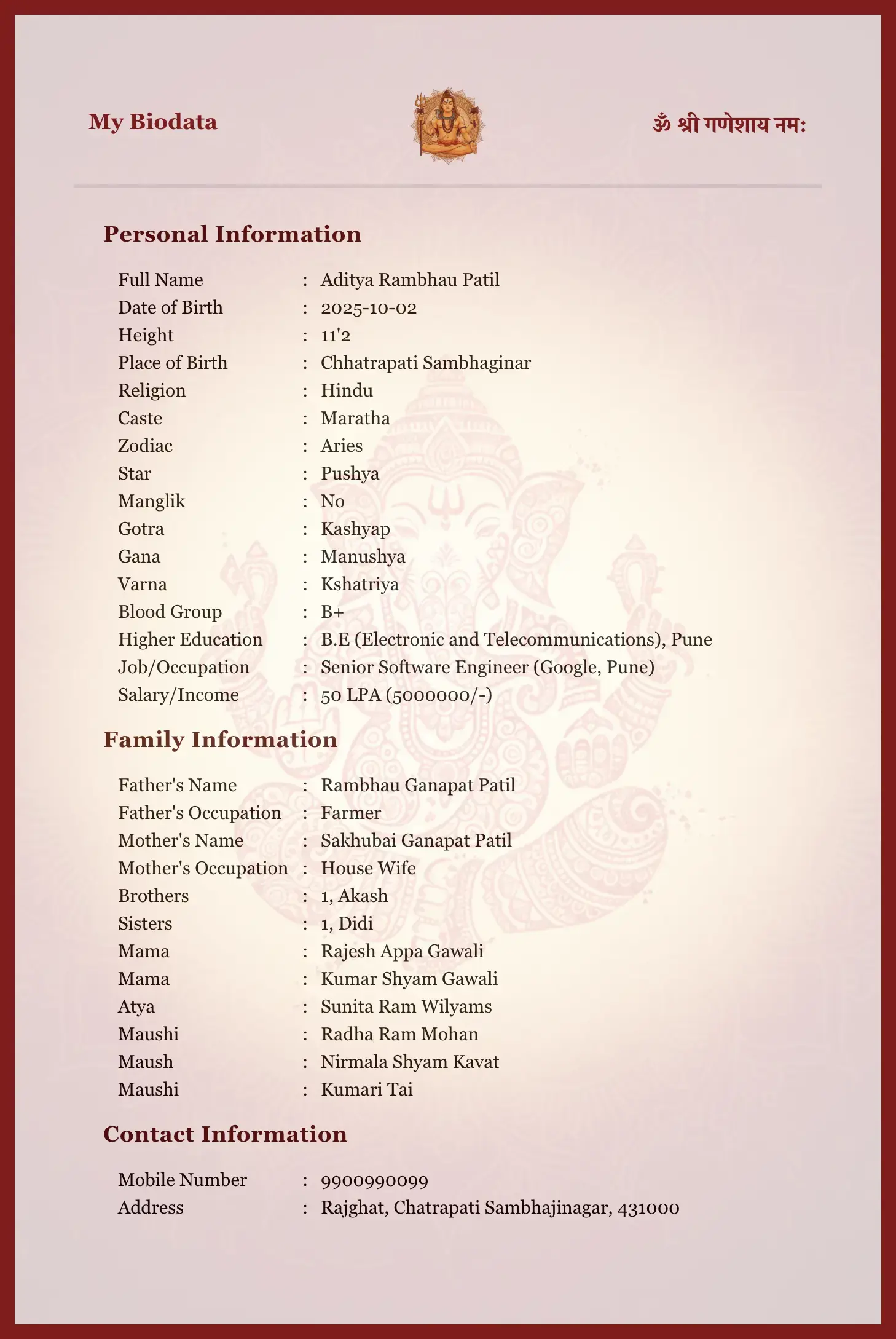 Screenshot of Auspicious Red